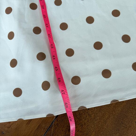 Jenni Kayne Slip Dress Caramel Dot Midi Sz 10 Cream Classic Timeless Feminine - Picture 10 of 15